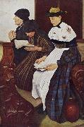 Leibl, Wilhelm Three Women in Church (mk09) Sweden oil painting artist